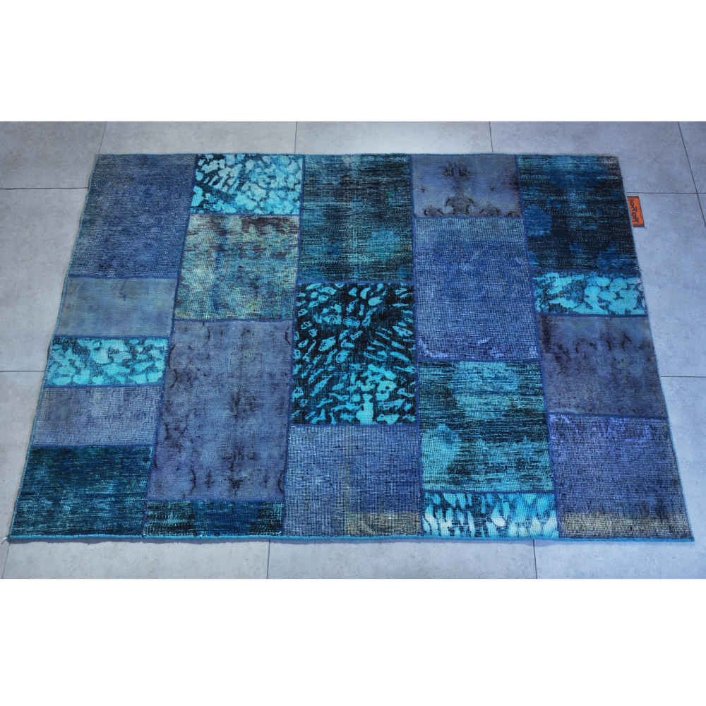 Persian Hand-Knotted Patchwork Carpet Tekedoozi
