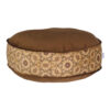 Bohemian Large Round Velvet Pouffe Inspired by Persian Art Brown Yaghma