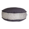 Bohemian Large Round Velvet Pouffe Inspired by Persian Art Gray Jalal
