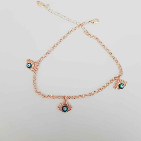 Steel Cheshm Nazar Ankle Bracelet Model Bahador