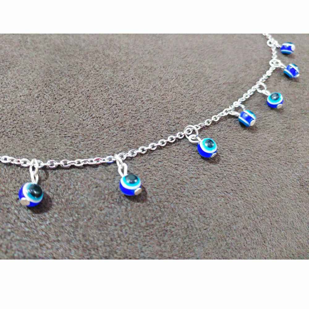 Steel Cheshm Nazar Ankle Bracelet Model Elnaz