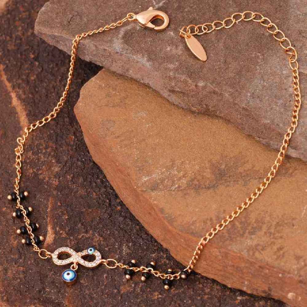 Steel Cheshm Nazar Ankle Bracelet Model Nahid