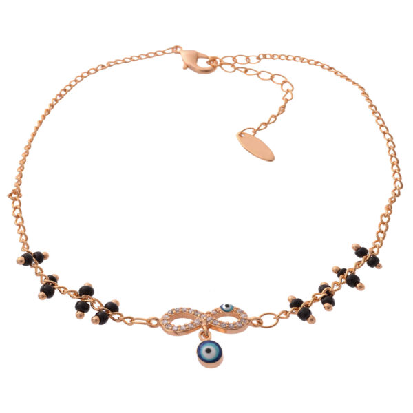Steel Cheshm Nazar Ankle Bracelet Model Nahid