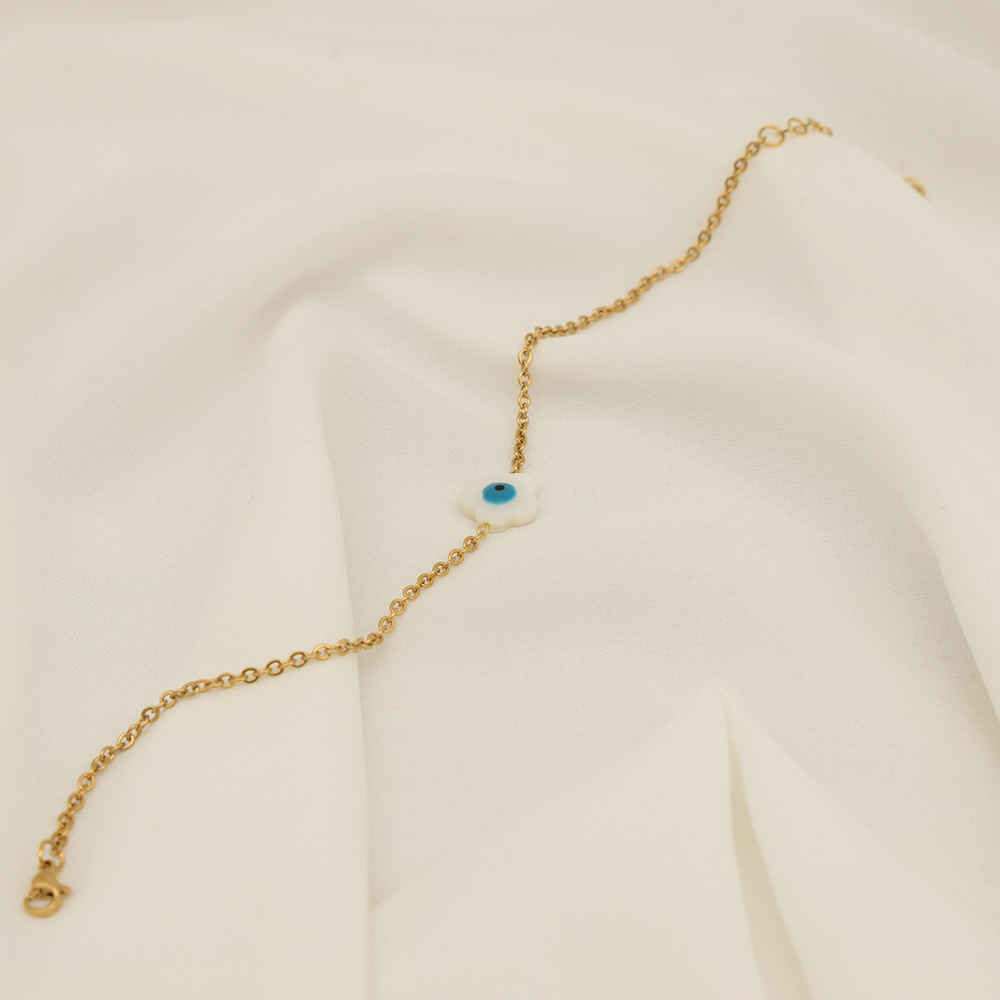 Steel Cheshm Nazar Ankle Bracelet Model Sadafi