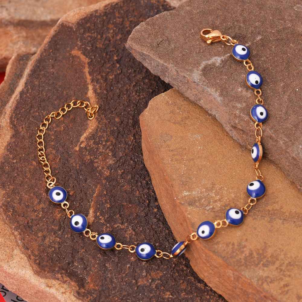 Steel Cheshm Nazar Ankle Bracelet Model Sarvenaz