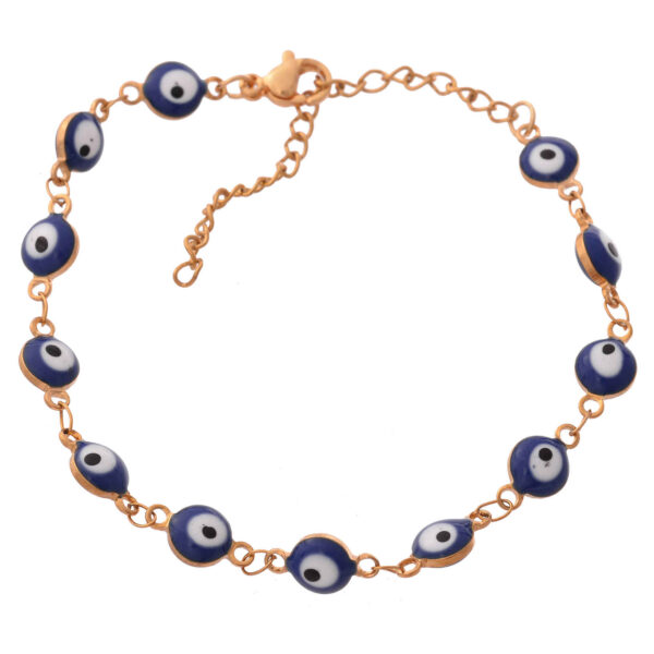 Steel Cheshm Nazar Ankle Bracelet Model Sarvenaz