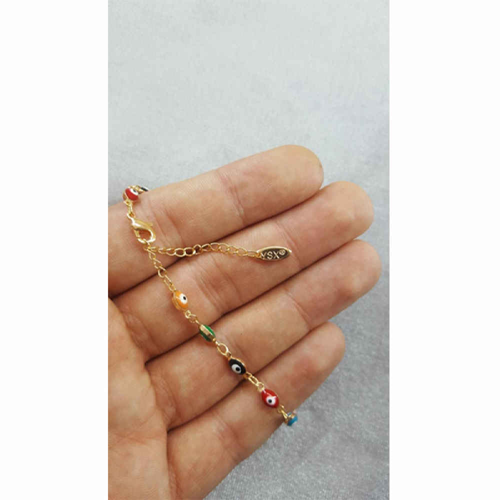 Steel Cheshm Nazar Ankle Bracelet Model Tanin