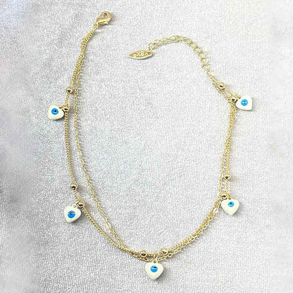 Steel Cheshm Nazar Layered Anklet Model Nahid