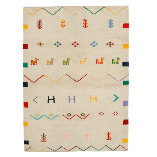 Persian Gabbeh Wool Rug Handwoven in Shiraz Golabetoon