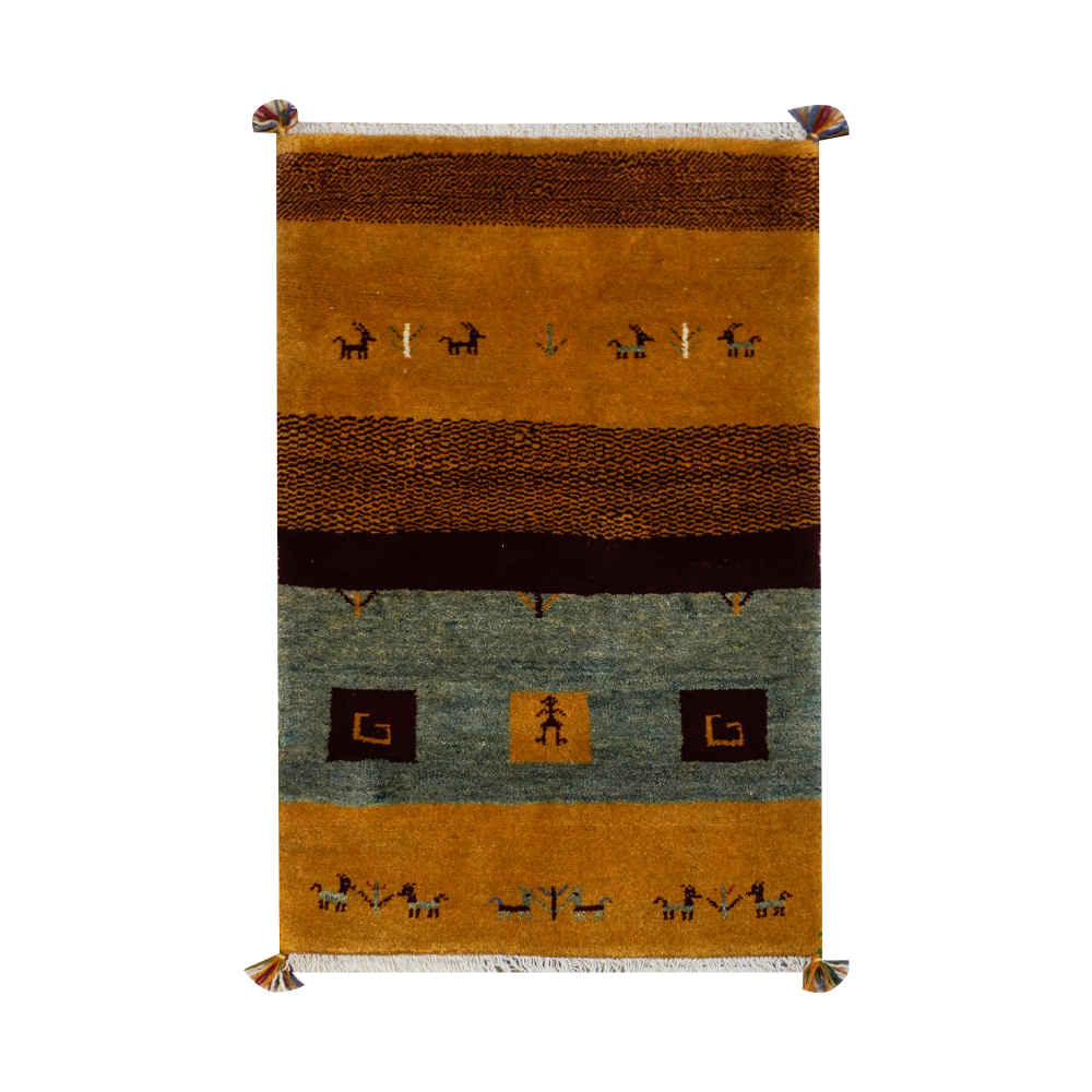 Persian Gabbeh Wool Rug Handwoven in Shiraz Sahel