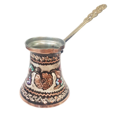 Turkish Coffee Pot – Traditional Hammered Copper Cezve / Ibrik, Almas