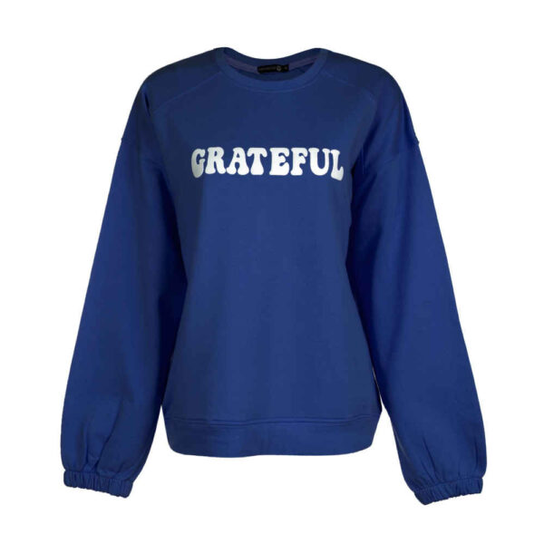 Woman's Casual Crew Neck Sweatshirt Model Grateful
