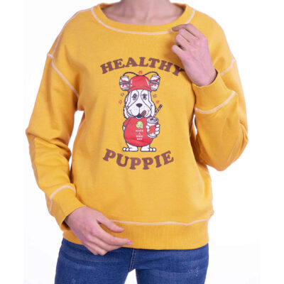 Woman’s Casual Crew Neck Sweatshirt Model Healty