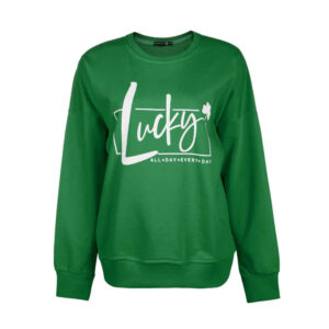 Woman’s Casual Crew Neck Sweatshirt Model Lucky