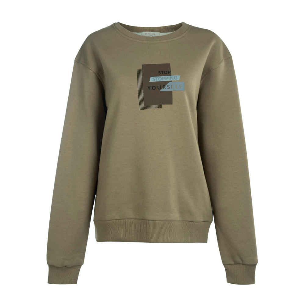 Woman's Casual Crew Neck Sweatshirt Model Stop