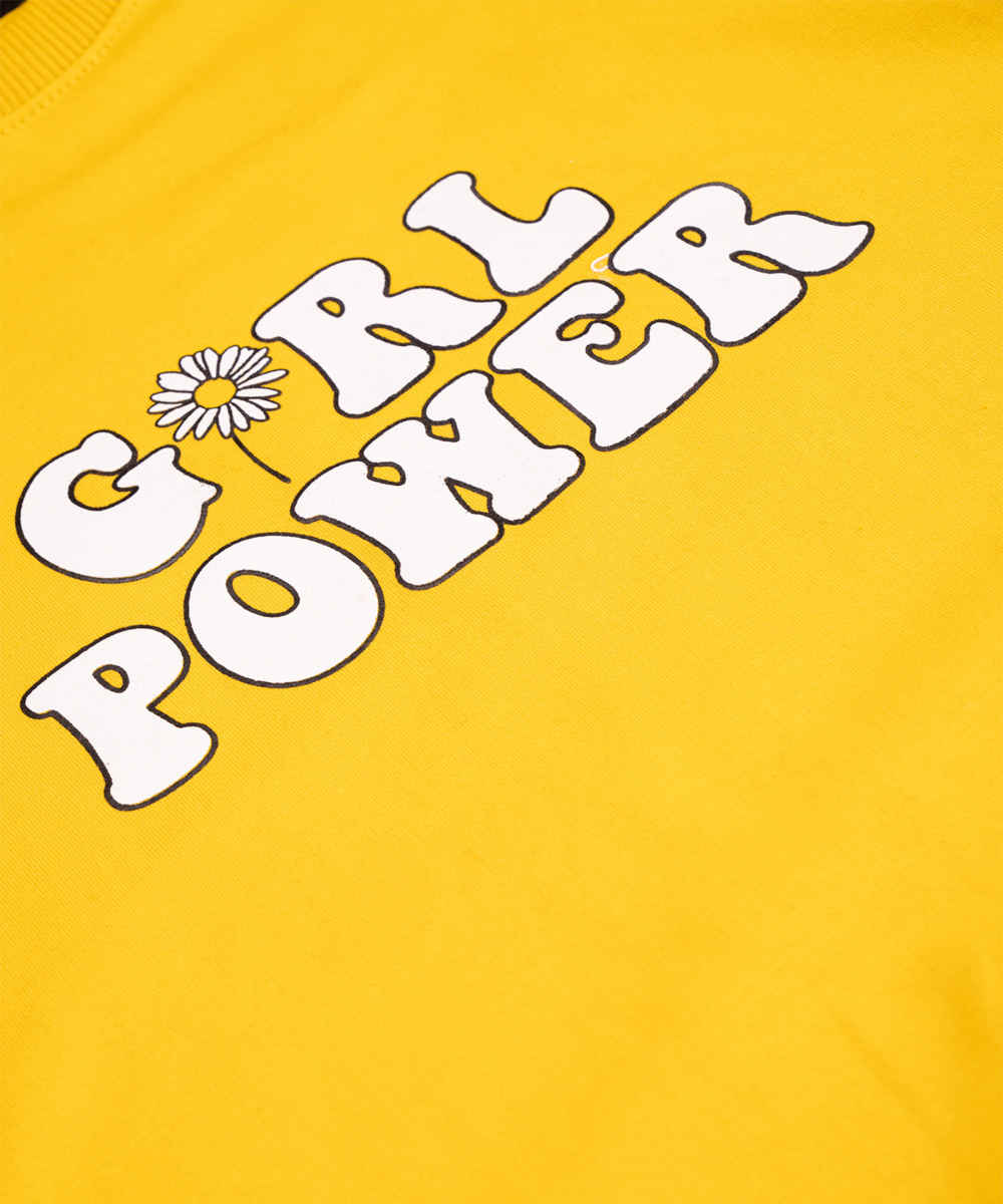 Woman’s Yellow Casual Sweatshirt Model Power Girl