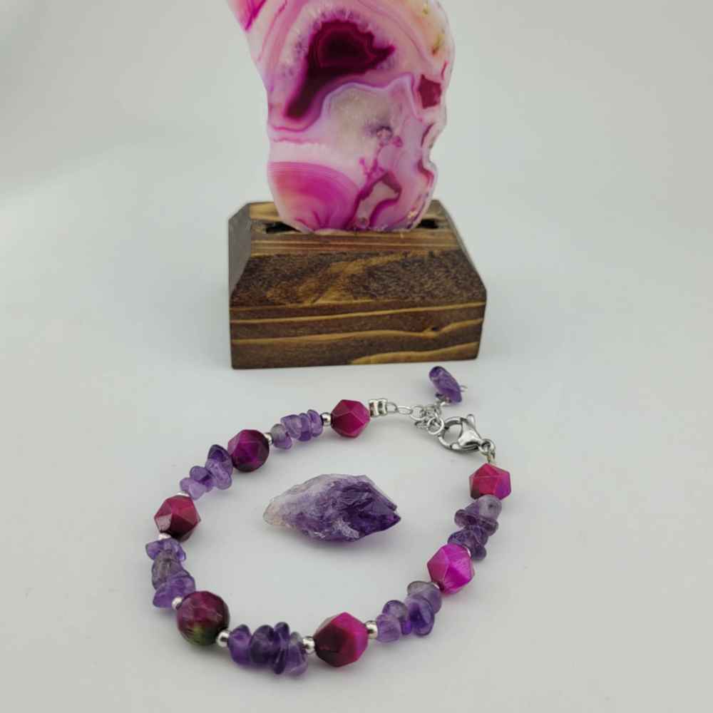 Beaded Bracelet for Women – Amethyst Gemstone