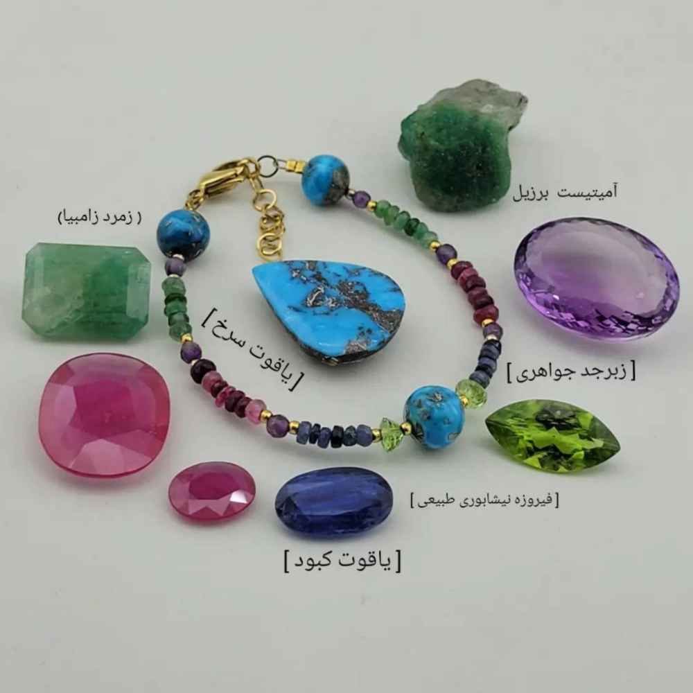 Beaded Bracelet for Women – Emerald, Ruby & Turquoise Gemstones