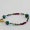 Beaded Bracelet for Women – Emerald, Ruby & Turquoise Gemstones