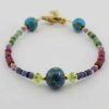 Beaded Bracelet for Women – Emerald, Ruby & Turquoise Gemstones