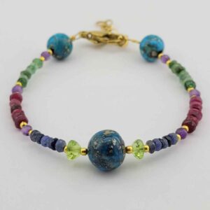 Women's Emerald, Ruby & Turquoise Bracelet