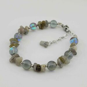 Women's Labradorite & Crystal Gemstone Bracelet