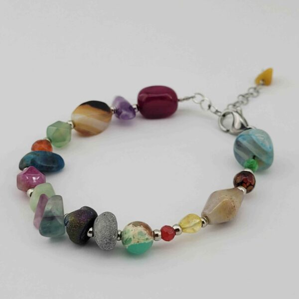 Beaded Bracelet for Women – Multicolored Chakra Gemstones