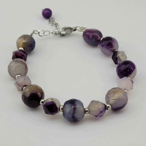 Beaded Bracelet for Women – Purple Quartz Gemstone