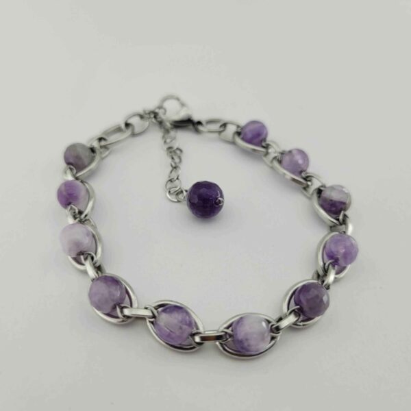 Beaded Bracelet for Women – Purple Amethyst Stone