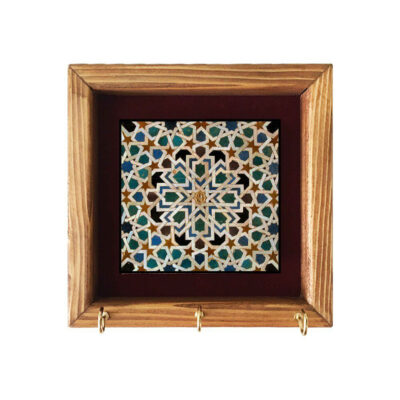 Ceramic Wall Key Holder – with Wooden Frame & Model Gelak