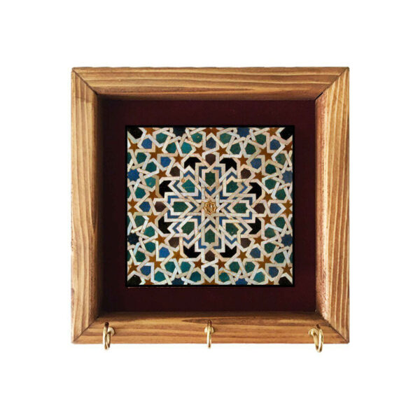 Ceramic Wall Key Holder - with Wooden Frame & Model Gelak