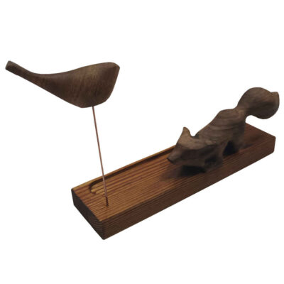 Wooden Incense Holder – Model Bird & Fox (Set of 2)