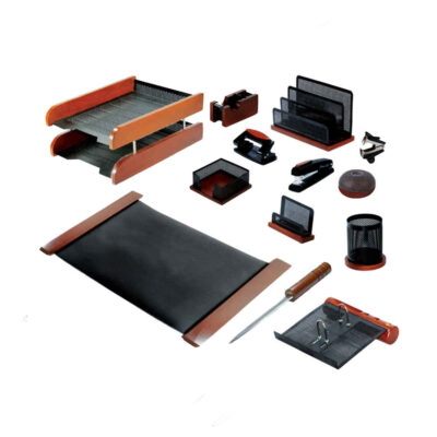 Wooden Office Desk Organizer Accessories – Model Barad (13pcs)