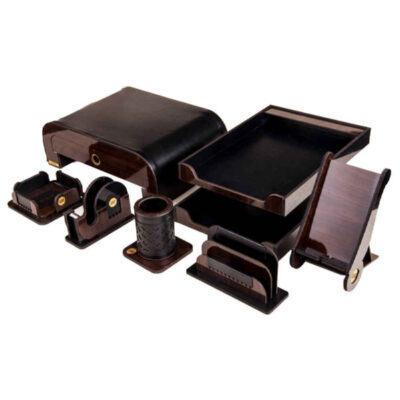Wooden Office Desk Organizer Accessories – Model Farnaz (8pcs)