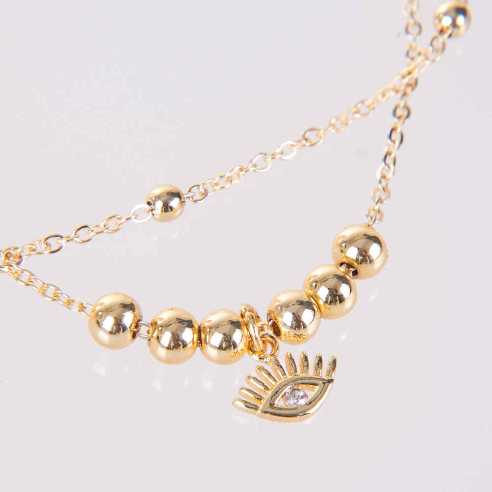 Steel Cheshm Nazar Layered Anklet Model Jana