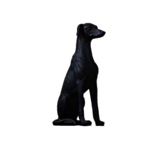 Black Polyester Dog Figurine Sculpture