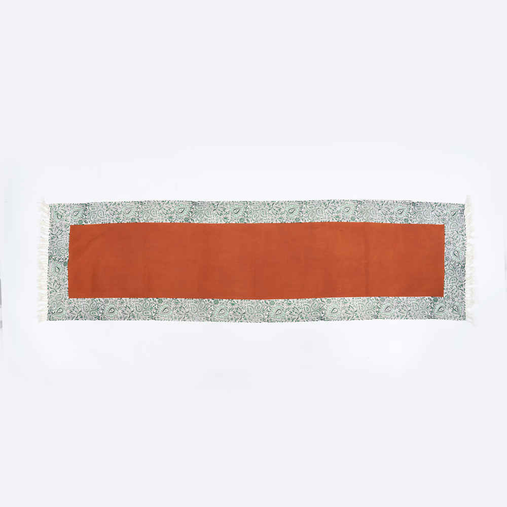 Handcrafted Linen Block Print Table Runner Badam