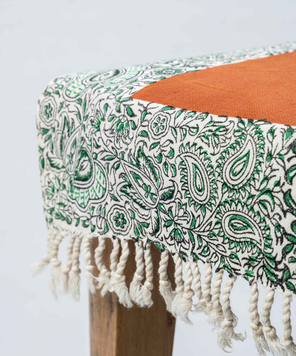 Handcrafted Linen Block Print Table Runner Badam