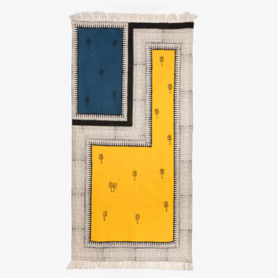 Handcrafted Linen Block Print Table Runner Techra