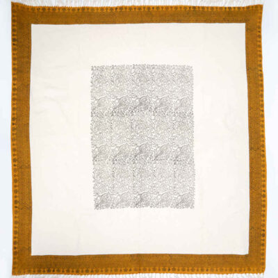 Block Print Linen Tablecloth Model Gol o Morgh