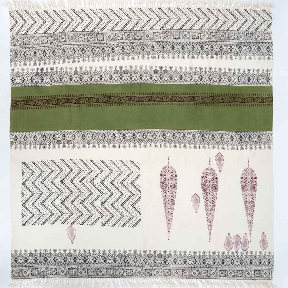 Block Print Linen Tablecloth Model Sarv Azad