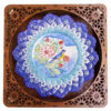 Decorative Copper Wall Plate Hand-Painted with Persian Minakari Enamel Floral
