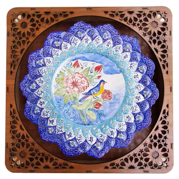 Decorative Copper Wall Plate Hand-Painted with Persian Minakari Enamel Floral
