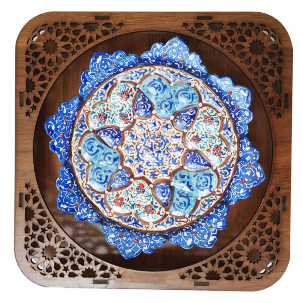 Decorative Copper Wall Plate Hand-Painted with Persian Minakari Enamel Katrin