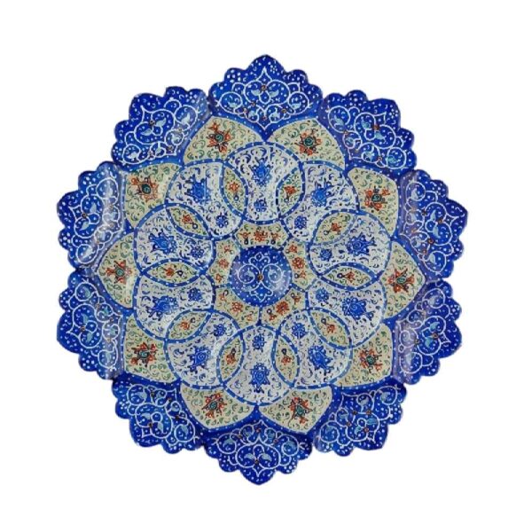 Decorative Blue Minakari Plate Model Lajevard