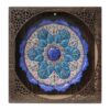 Decorative Copper Wall Plate Hand-Painted with Persian Minakari Enamel Tanin