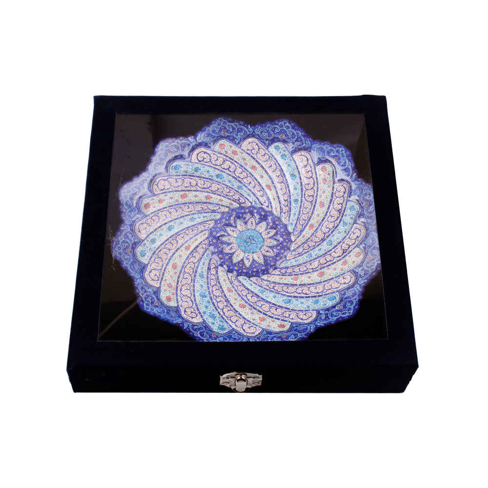 Decorative Copper Wall Plate Hand-Painted with Persian Minakari Enamel Leila