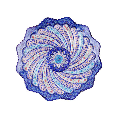 Decorative Copper Plate Hand-Painted with Persian Minakari Enamel Leila