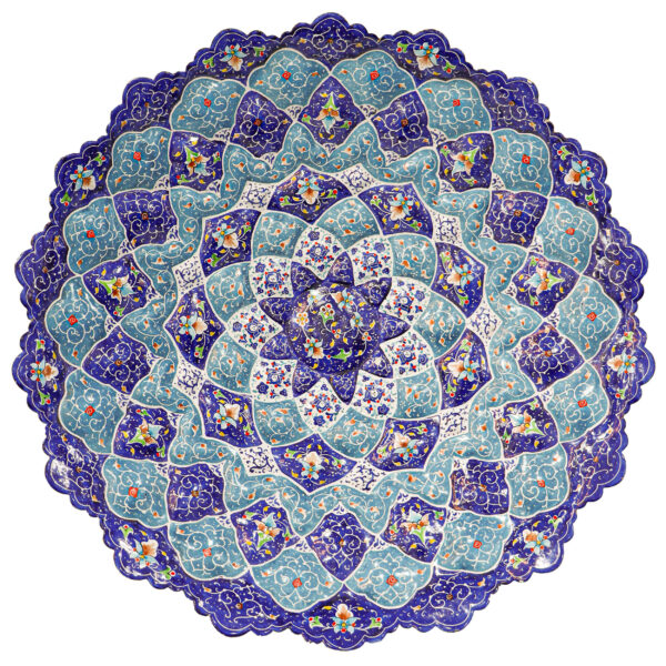 Decorative Copper Wall Plate Hand-Painted with Persian Minakari Enamel Toranj