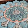 Decorative Copper Plate Hand-Painted with Persian Minakari Enamel Narges